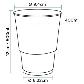 Vaso de Plástico PP Transparente 500ml Ø9,4cm (800 Uds)