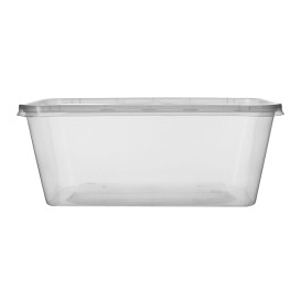 Tarrina Plástico Rectangular PP con Tapa 1.000ml (50 Uds)