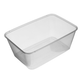 Tarrina Plástico Rectangular PP con Tapa 1.000ml (50 Uds)