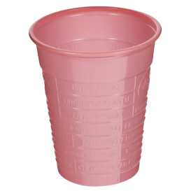 Vaso de Plástico PS Rosa 200ml Ø7cm (50 Uds)