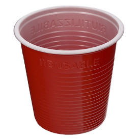 Vaso de Plástico PS Bicolor Rojo 230 ml (420 Uds)