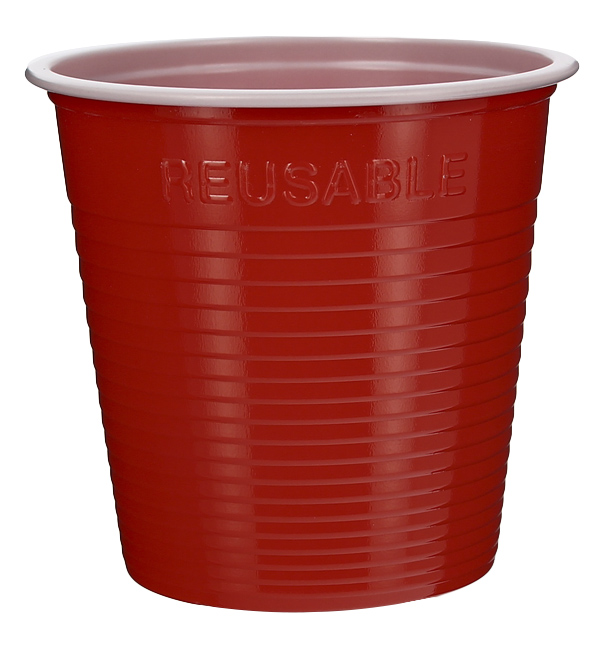 Vaso de Plástico PS Bicolor Rojo 230 ml (30 Uds)
