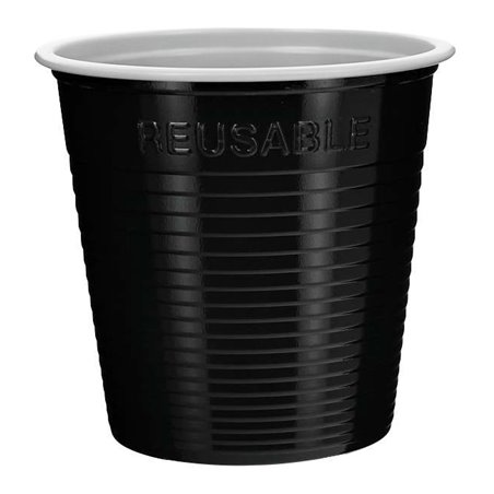 Vaso Reutilizable Económico PS Bicolor Negro 230ml (30 Uds)