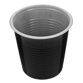 Vaso Reutilizable PS Bicolor Negro 230ml (420 Uds)