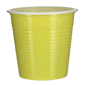 Vaso Reutilizable PS Bicolor Amarillo 160ml (30 Uds)