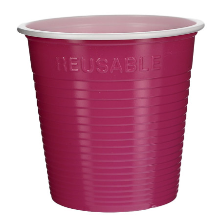 Vaso Reutilizable Económico PS Bicolor Fucsia 160ml (30 Uds)
