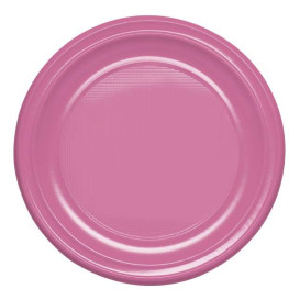 Plato Hondo Reutilizable Económico PS Rosa Ø22cm (25 Uds)