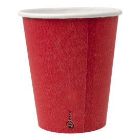 Vaso Cartón Plastic Free 9 Oz/250ml "Colores" Rojo Ø8cm (20 Uds)