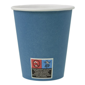 Vaso Cartón Plastic Free 9 Oz/250ml "Colores" Azul Ø8cm (20 Uds)