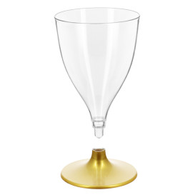 Copa Reutilizable PS Agua/Vino Pie Oro 200ml 2P (6 Uds)