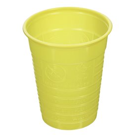 Vaso de Plástico PS Amarillo 200ml Ø7cm (50 Uds)