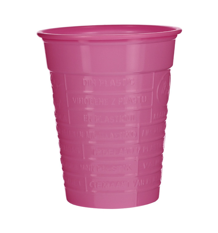 Vaso de Plástico PS Fucsia 200ml Ø7cm (50 Uds)