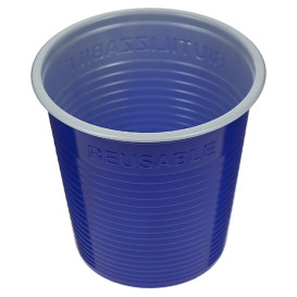 Vaso Reutilizable Económico PS Bicolor Azul 230ml (420 Uds)