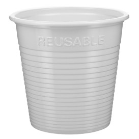 Vaso Reutilizable Económico PS Bicolor Blanco 230ml (420 Uds)