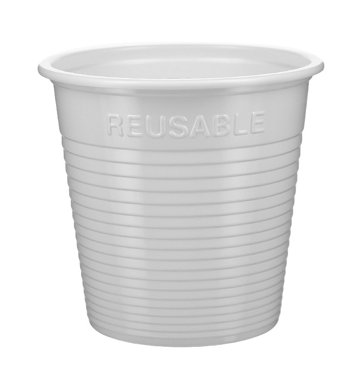 Vaso Reutilizable Económico PS Bicolor Blanco 230ml (30 Uds)