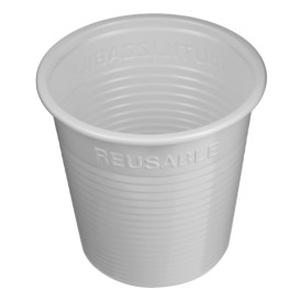 Vaso Reutilizable Económico PS Bicolor Blanco 230ml (30 Uds)