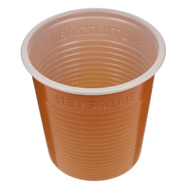 Vaso Reutilizable Económico PS Bicolor Naranja 230ml (30 Uds)