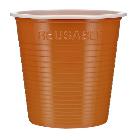 Vaso Reutilizable Económico PS Bicolor Naranja 160ml (30 Uds)