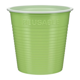 Vaso Reutilizable Económico PS Bicolor Verde Lima 230ml (420 Uds)