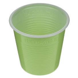 Vaso Reutilizable Económico PS Bicolor Verde Lima 230ml (420 Uds)