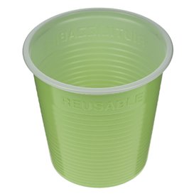 Vaso Reutilizable Económico PS Bicolor Verde Lima 160ml (450 Uds)