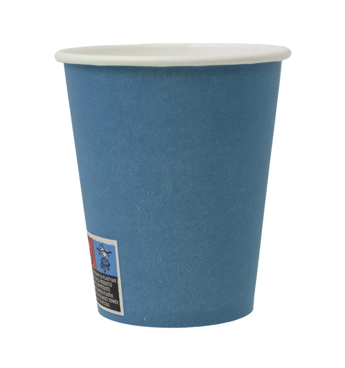 Vaso Cartón Plastic Free 9 Oz/250ml "Colores" Azul Ø8,0cm (20 Uds)