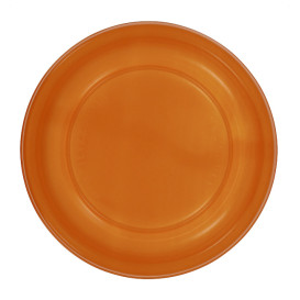 Plato Llano Reutilizable Económico PS Naranja Ø17cm (25 Uds)