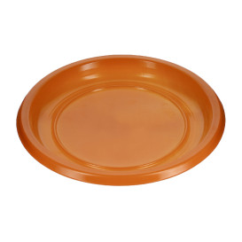 Plato Llano Reutilizable Económico PS Naranja Ø17cm (25 Uds)