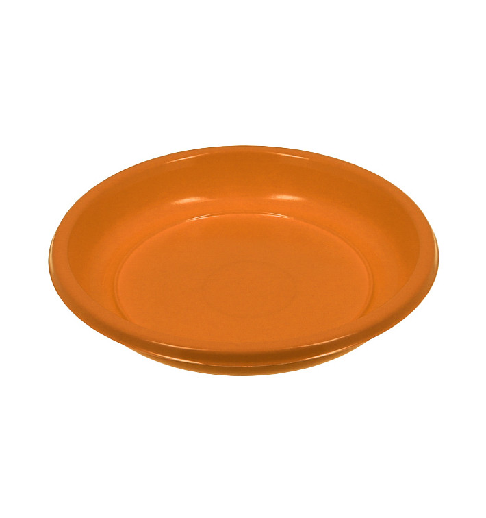 Plato Hondo Reutilizable Económico PS Naranja Ø20,5cm (25 Uds)