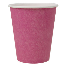 Vaso Cartón Plastic Free 9 Oz/250ml "Colores" Rosa Ø8,0cm (20 Uds)