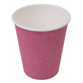 Vaso Cartón Plastic Free 9 Oz/250ml "Colores" Rosa Ø8,0cm (300 Uds)