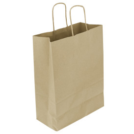 Bolsa Papel Kraft con Asas 100g/m² 25+11x31cm (200 Uds)