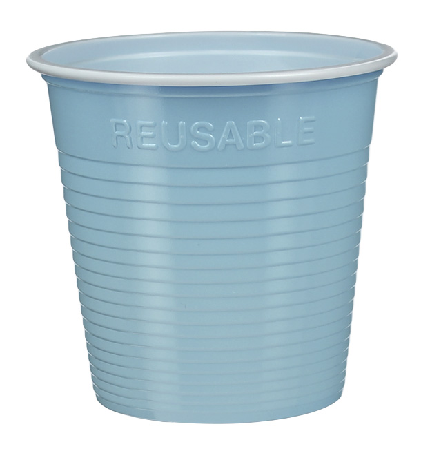 Vaso Reutilizable Económico PS Bicolor Azul Claro 230ml (30 Uds)