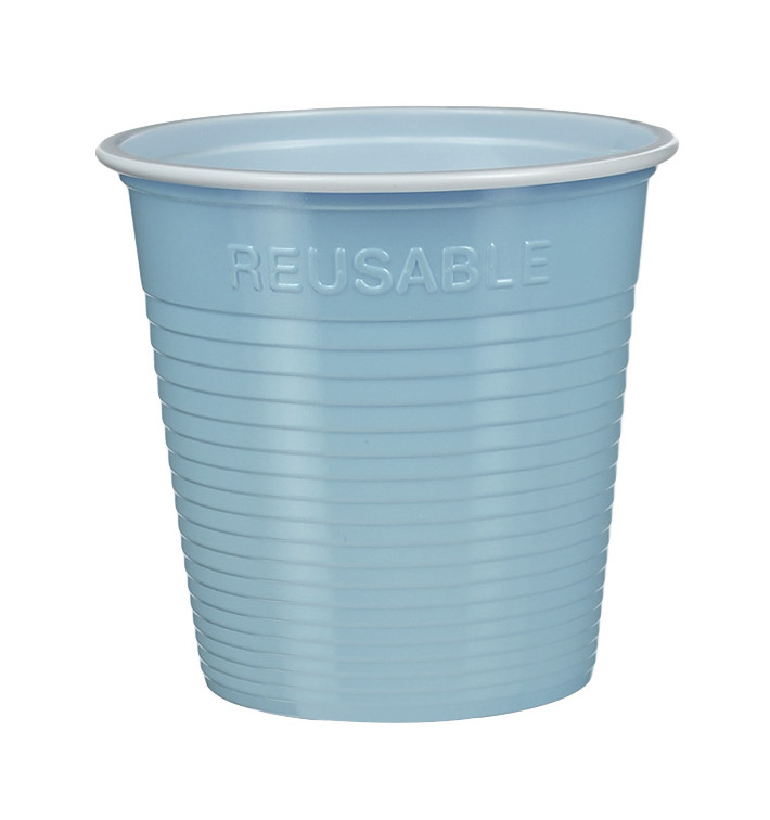 Vaso Reutilizable Económico PS Bicolor Azul Claro 230ml (30 Uds)