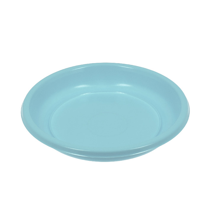 Plato Hondo Reutilizable Económico PS Azul Claro Ø20,5cm (25 Uds)