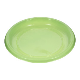 Plato Llano Reutilizable Económico PS Verde Lima Ø22cm (25 Uds)