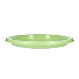 Plato Llano Reutilizable Económico PS Verde Lima Ø22cm (25 Uds)
