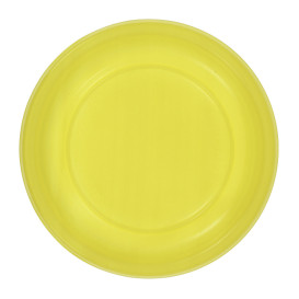 Plato Llano Reutilizable Económico PS Amarillo Ø22cm (200 Uds)