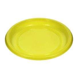 Plato Llano Reutilizable Económico PS Amarillo Ø17cm (300 Uds)