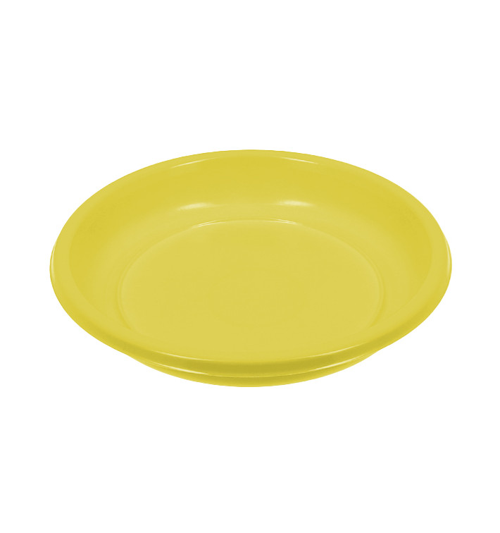 Plato Hondo Reutilizable Económico PS Amarillo Ø22cm (250 Uds)