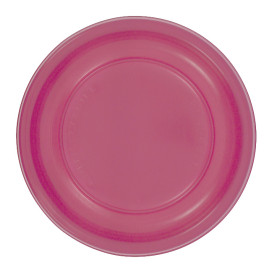 Plato Llano Reutilizable Económico PS Fucsia Ø17cm (25 Uds)