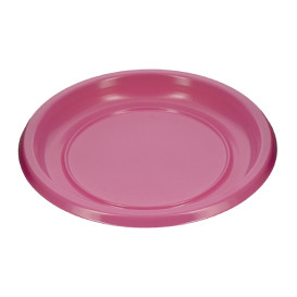 Plato Llano Reutilizable Económico PS Fucsia Ø22cm (200 Uds)