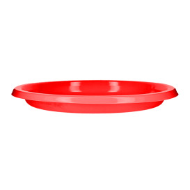 Plato Llano Reutilizable Económico PS Rojo Ø17cm (25 Uds)