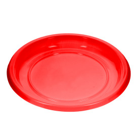 Plato Llano Reutilizable Económico PS Rojo Ø22cm (25 Uds)