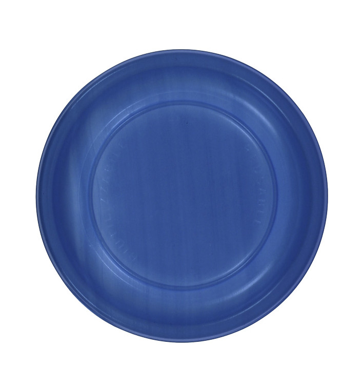 Plato Llano Reutilizable Económico PS Azul Oscuro Ø22cm (25 Uds)