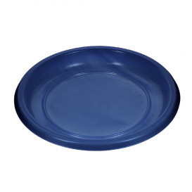 Plato Llano Reutilizable Económico PS Azul Oscuro Ø22cm (25 Uds)