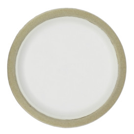 Plato de Bagazo Biodegradable Blanco Ø22,5cm (120 Uds)