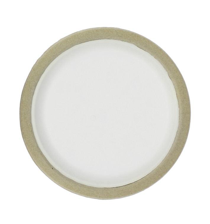 Plato de Bagazo Biodegradable Blanco Ø22,5cm (120 Uds)