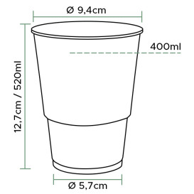 Vaso de Plástico PP Transparente 520ml Ø8,3cm (800 Uds)