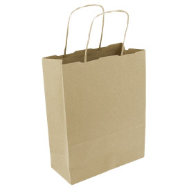 Bolsa Papel Kraft con Asas 100g/m² 18+8x24cm (450 Uds)